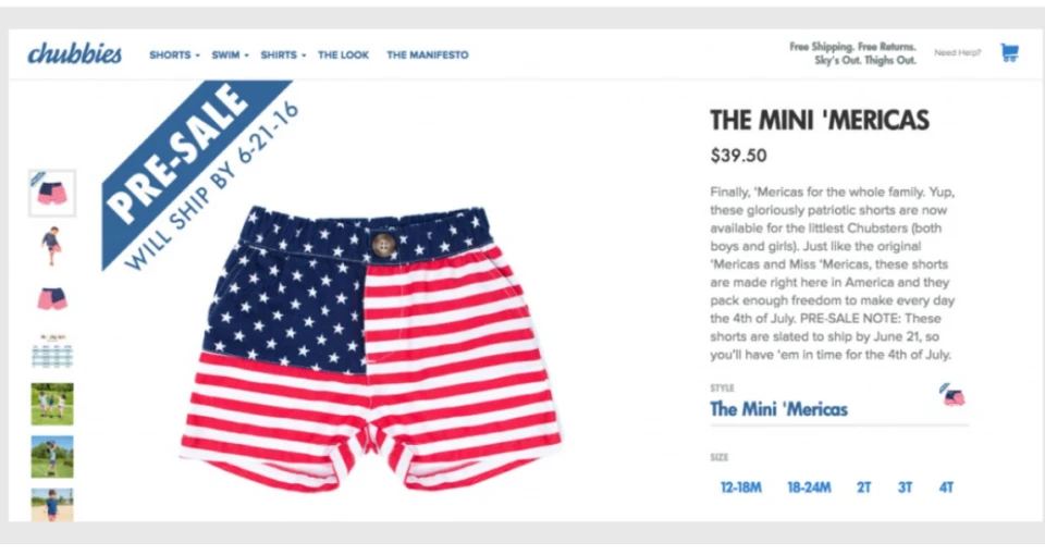 a pre-order page for limited edition shorts, with a message like, 'limited quantities available,' leveraging the perceived scarcity effect to create urgency in ordering."

