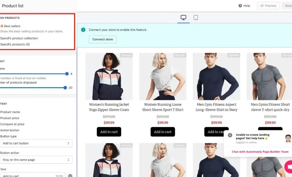 E-commerce website backend showing product list and assignment options for best sellers, a key website optimisation strategy.