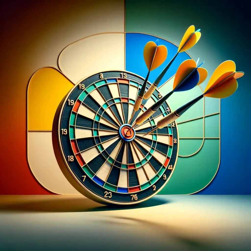 A magnifying glass hovers over a Google search bar, highlighting the concept of phrase match keywords in Google Ads